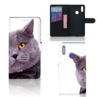 Huawei Y7 (2019) | Telefoonhoesje | Met pasjeshouder | Kat