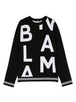 Balmain Kids pull à logo en intarsia - Noir