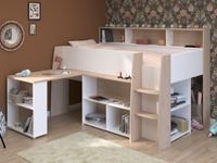 Gecombineerd LUCATELI 90x200 cm japanse eik/wit