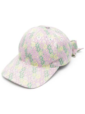 Henrik Vibskov casquette à fleurs en jacquard - Violet