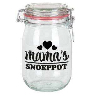 Cadeau voorraadpot - mama - glas - 11 x 11 cm - 1 liter - verjaardag cadeau - snoeppot - Moederdag