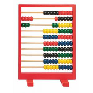 Telraam - rood - 19 x 27 cm - hout - leren rekenen - educatief houten speelgoed