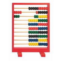 Telraam - rood - 19 x 27 cm - hout - leren rekenen - educatief houten speelgoed