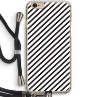 Strepen zwart-wit: iPhone 6 / 6S Transparant Hoesje met koord
