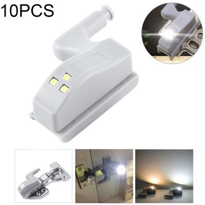 10 stuks 0.3W universele innerlijke scharnier LED Sensor lamp kast 3 LEDs nachtlampje Auto on/off Bulb(White Light)