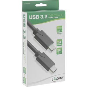 InLine 35701A USB-kabel 1 m USB 3.2 Gen 2 (3.1 Gen 2) USB C Zwart