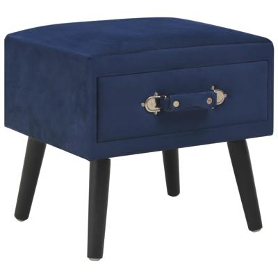 Nachtkastje 40x35x40 cm fluweel blauw