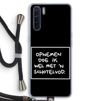 Schotelvod: Oppo A91 Transparant Hoesje met koord