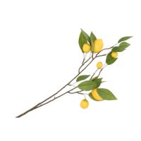 Kunstbloem citrusfruit tak citroen - 80 cm - geel - losse steel - Kunst zijdebloemen