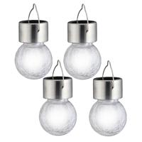 Solar party verlichting hanger voor buiten - 4x - 13 cm - LED verlichting - Tuinverlichting