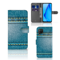 Huawei P40 Lite Wallet Case met Pasjes Jeans - thumbnail