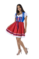 Mini dirndl blauw rood