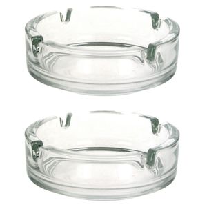 2x Stuks asbakken 10,5 cm transparant?glas