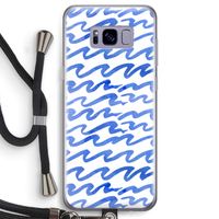 Blauwe golven: Samsung Galaxy S8 Transparant Hoesje met koord