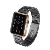 Eenvoudige mode hars horlogebandje voor Apple Watch serie & 40mm & serie 3 & 2 & 1 38mm (zwarte bloem)