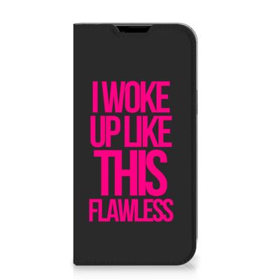 Apple iPhone 14 Plus Hoesje met tekst Woke Up - Origineel Cadeau Zelf Maken