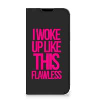 Apple iPhone 14 Plus Hoesje met tekst Woke Up - Origineel Cadeau Zelf Maken