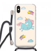 Vliegende eenhoorn: iPhone XS Max Transparant Hoesje met koord