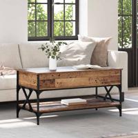 Salontafel Oud Hout 100 x 50 x 50 cm Bewerkt hout