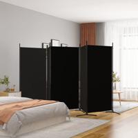 Kamerscherm met 5 panelen 433x180 cm stof zwart
