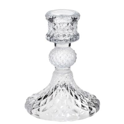 Kaarsen kandelaar van decoratief glas 8 x 10 cm