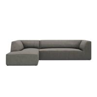 Windsor & Co Sao Hoekbank met Chaise Longue Links - 4-zits - Ribstof - Lichtgrijs