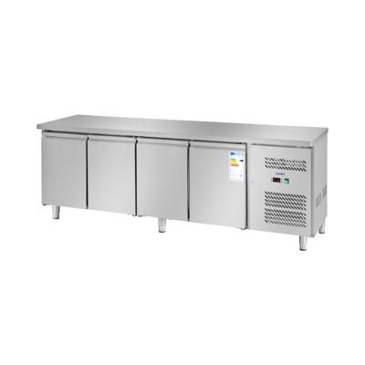Toonbankkoelkast - 450 L - 4 compartimenten - 227 x 64 cm - Klasse B - roestvrij staal - Royal Catering