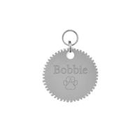 Dierenpenning | Eigen tekst - Rond 20 mm met kartel rand - Zilver