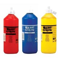 Voordeel set van 3x kleuren plakkatverf waterbasis van 3x 500 ml