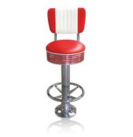 Bar stool BS-27 CB Red with footring-Hout