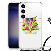 Samsung Galaxy S24 Stevig Bumper Hoesje Cat Color - thumbnail