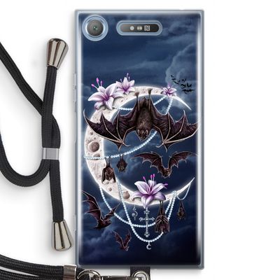 Vleermuizen Maan: Sony Xperia XZ1 Transparant Hoesje met koord