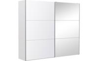 Goossens Kledingkast Easy Storage Sdk, 253 cm breed, 220 cm hoog, 1x 3 paneel glas schuifdeur li en 1x 3 paneel spiegel schuifdeur re