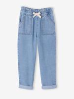 Paper bag jeans broek lichtblauw