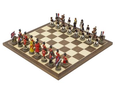 Slag bij Waterloo Handgeschilderd thematisch schaakset door Italfama