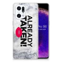 OPPO Find X5 Pro | Siliconen hoesje | met naam Already Taken White OPPO Find X5 Pro | Siliconen hoesje | met naam Already Taken White