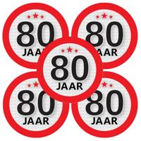 80 jaar leeftijd sticker - 10x - rond - Dia 9 cm - 80 jaar verjaardag - jubileum - leeftijd versieri