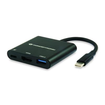 Conceptronic donn01b donn usb-c to hdmi adapter, usb 3.2 gen 1 (3.1 gen 1) type-a/c, hdmi, black