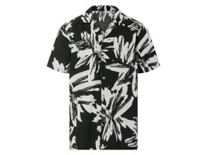 LIVERGY Heren overhemd (Zwart/wit, XL)