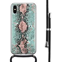 iPhone X/XS hoesje met koord - Snake pastel