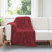 VidaXL Gooi deken bordeaux rood 150 x 130 cm fleece