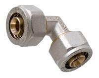 Kirchhoff Messing aansluithoek 90°, vernikkeld, 26 mm, klemkoppeling voor meerlagenbuis - 988906355