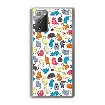 Kleurrijke katten: Samsung Galaxy Note 20 / Note 20 5G Transparant Hoesje