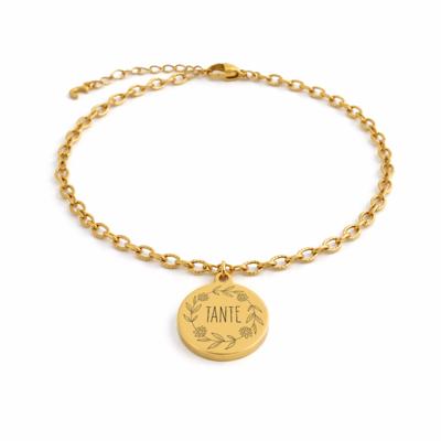 Gegraveerde ’Je wordt tante’ armband - Stainless steel - Goud