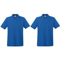 2-Pack maat 2XL blauw poloshirt premium van katoen voor heren