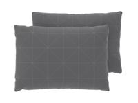 LIVARNO Set van 2 satijnen kussenslopen 60 x 50 cm (Geometrisch/antraciet)