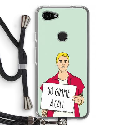 Gimme a call: Pixel 3a Transparant Hoesje met koord
