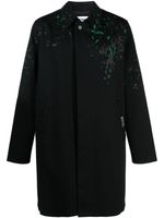 Moschino paint splatter-detail single-breasted twill coat - Noir