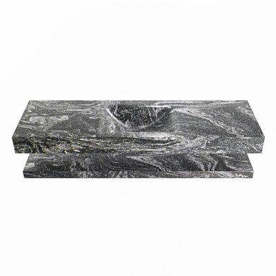 MONDIAZ ALAN-DLUX 150cm planchet Lava. Vrijhangende wastafel CLOUD midden zonder kraangat, kleur Lava.