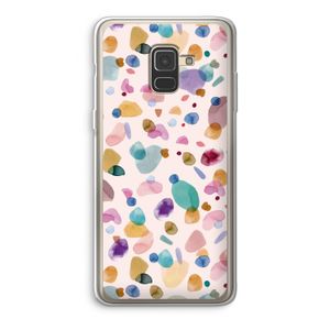 Terrazzo Memphis Pink: Samsung Galaxy A8 (2018) Transparant Hoesje